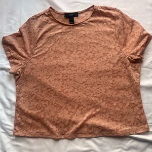 Forever 21 Women's Floral Lace Top dusty Coral